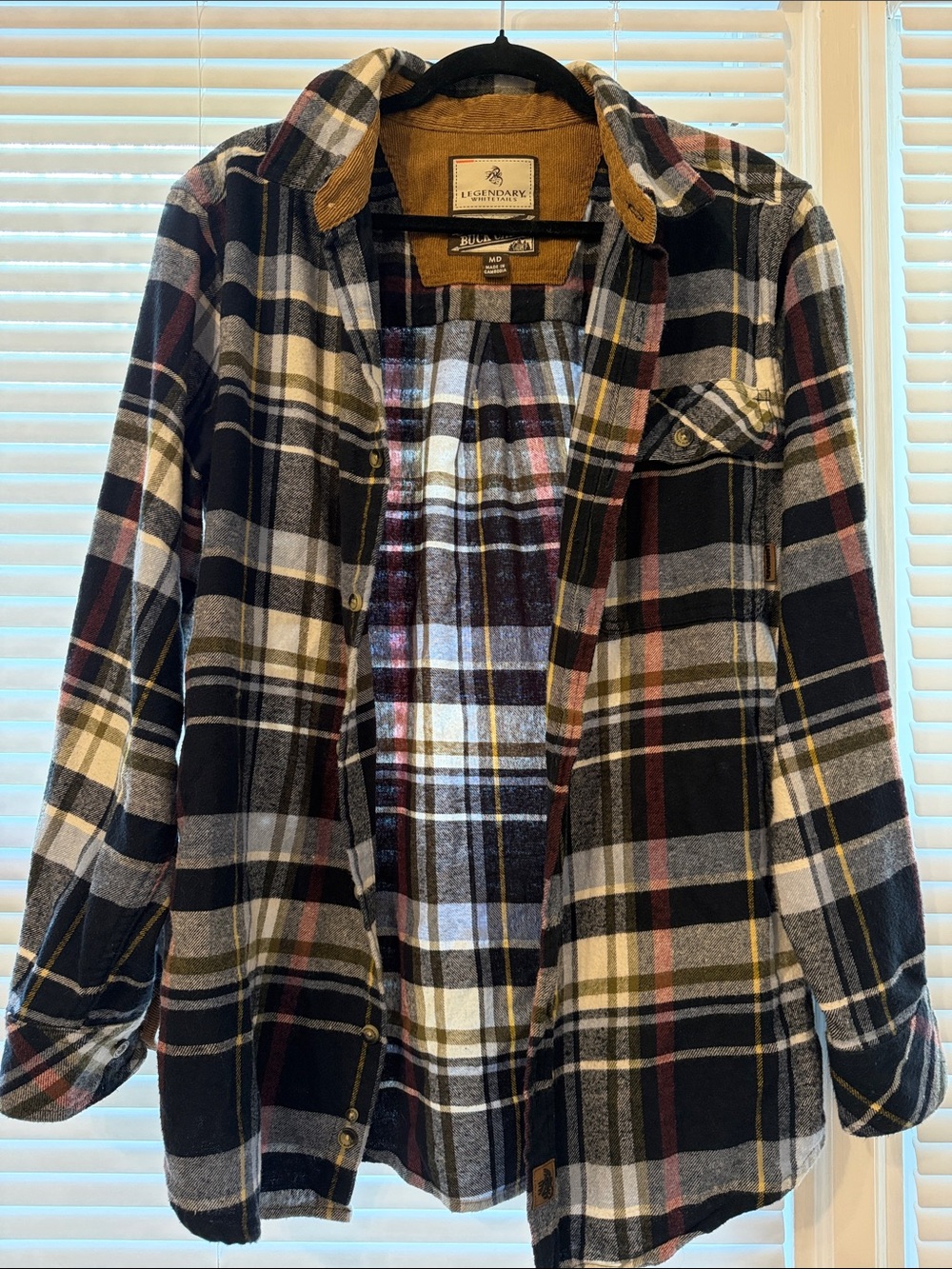 Legendary Whitetails Black, White, Olive, Burgundy Plaid Flannel Shirt Jacket
